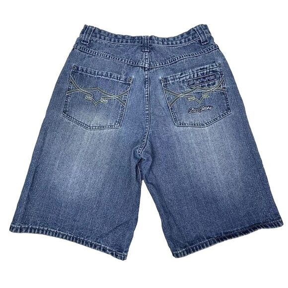 Vintage 90s Paco Jeans Denim Shorts Men‎ 32 Embroidered Logo Wide Leg Skater EUC - Picture 9 of 9